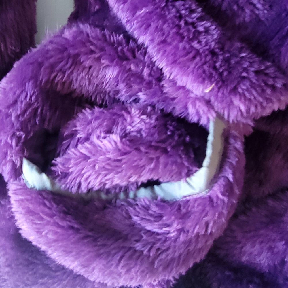 Snuggly Lands End purple fleece jacket kids sz 14 - Picture 9 of 11